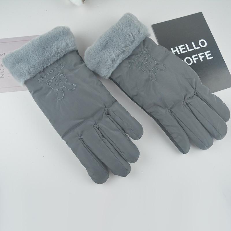 Autumn and winter women's velvet thermal gloves