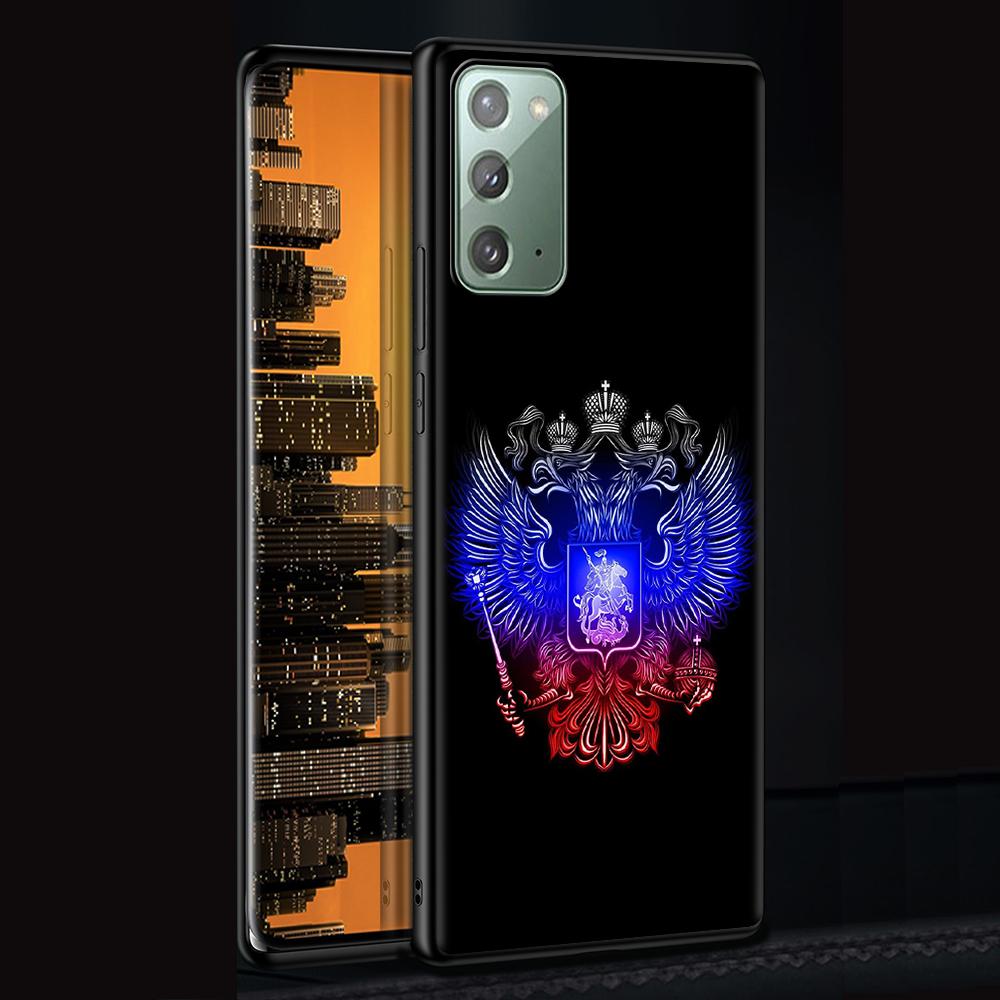 Russia Coat Of Arms Eagle Flag Case for Samsung Galaxy Note 20 Ultra 10 Lite 9 8 A12 A52 A51 S20 FE A50 Black Soft Phone Coque