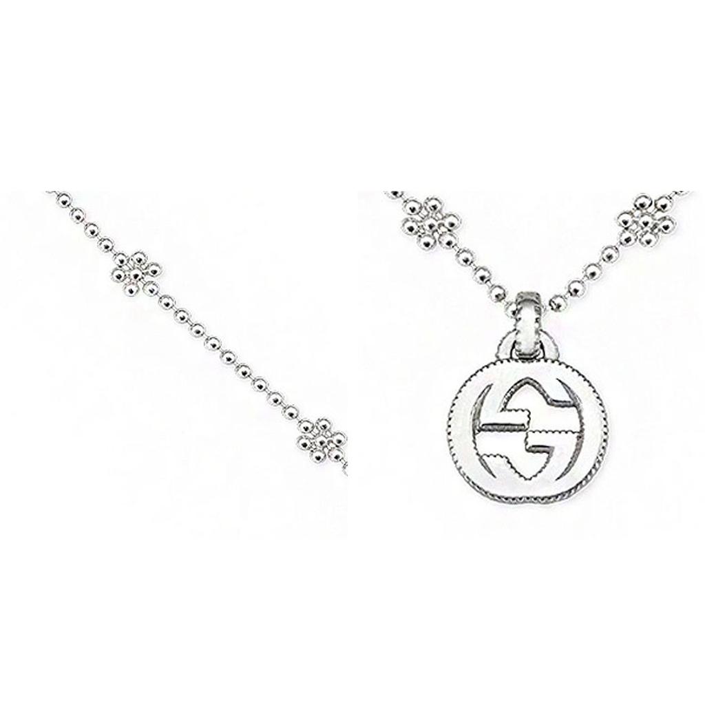 Gucci Interlocking Double G Pattern Shiny 925 Silver Necklace Women necklace 479221-J8400-8106