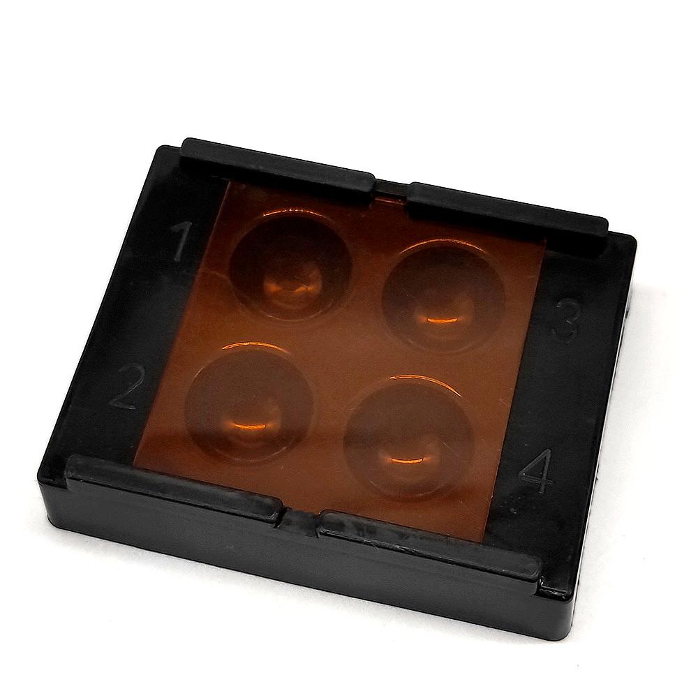 Aufbewahrungsbox für Zahnveneers, Aufbewahrungsbox für Zahnpflaster, Schattierungslicht, 4 Löcher, Zahnmembran, Zahnbox, Zahnprothesenhalter, Molarenbox, Zahnarztwerkzeuge