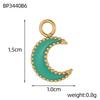 CARLIDANA Fashion Moon-shaped Multi-color Oil-dripping Gold Plated Stainless Steel Pendant Heart Apple Accessories DIY Jewelry
