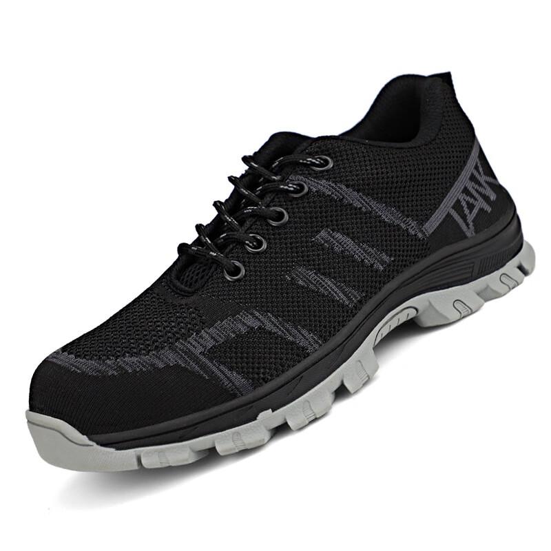 Longchan Men s Breathable Flyknit Summer Safety Work Shoes 36