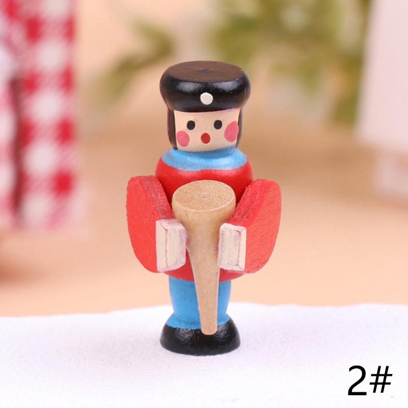 1:12 Dollhouse Miniature Wooden Train Simulation Christmas Nutcracker Soldier Model Toy Doll House Decor Dollhouse Accessories