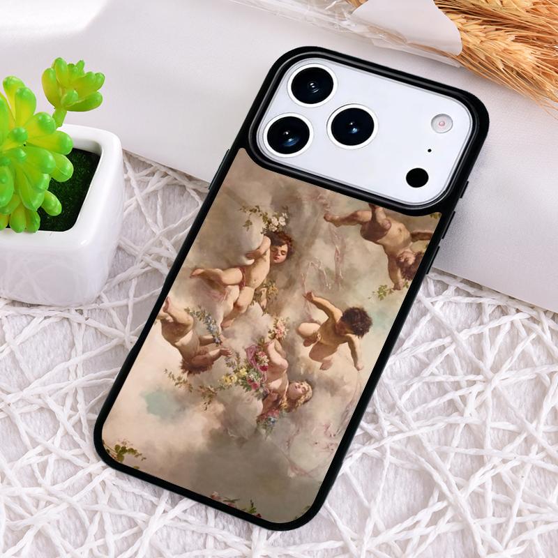 Cartoon Angel Baby Printing Phone Case for iPhone 17 Air 16 15 11 12 14 13 Pro Max Shockproof Cover