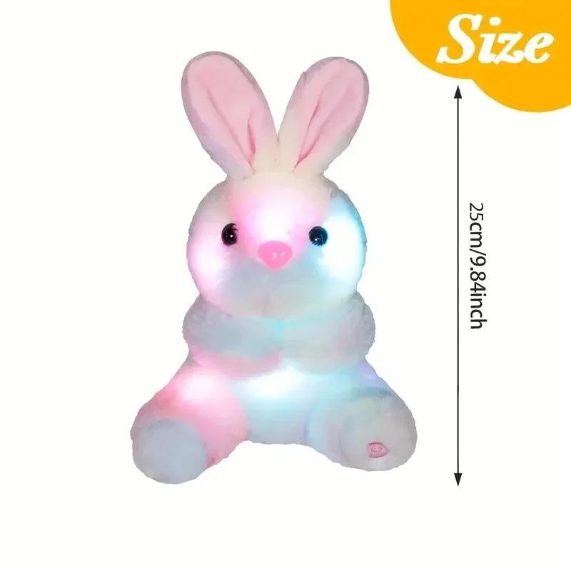Cartoon Bunny Gift Easter Glowing Plush Toy Soft Cute Light Up Rabbit Doll Children Night Comfort Unique Home Decor