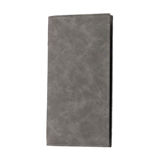

Мужской кошелек двойного сложения, длинный кошелек с несколькими отделениями для карт, держатель для кредитных карт темно-серого