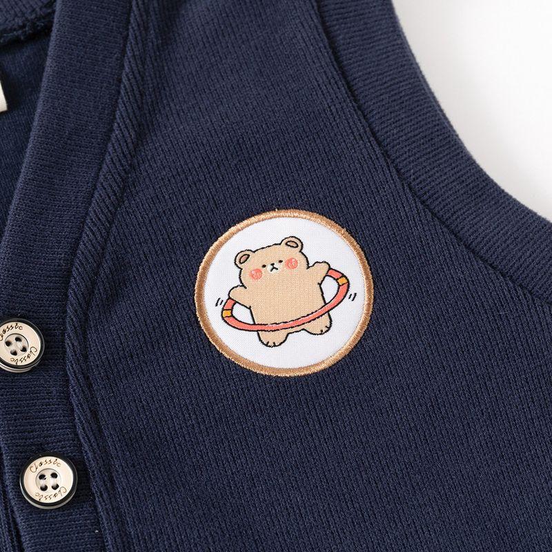 Children's Clothing Spring and Autumn Bear Vest for Boys Cartoon Knitted Vest Thin Style Boys' Outerwear Sleeveless Jacket