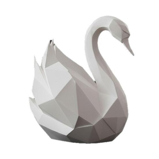 

Desktop Ornament Minimalist Geometric Design 3D Printed Swan Sculpture Versatile Decorative Figurine Room Decor теплим білим кольором