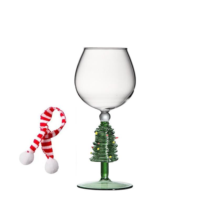 Beverage Drinking Cup for Party Use Glass Cup Elegant with Mini Scarf Christmas Gift Stemwares Wine Glass High Stemmed 1/2pcs