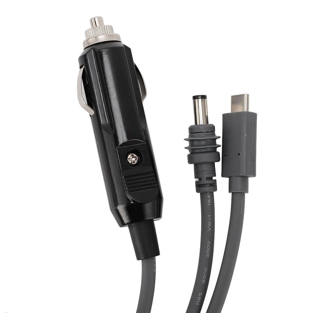 Mini DC Strom DC Stecker auf DC Ladegerät 100W Mini Wasserdichtes Kabel, 3-in-1 Stecker/USB C/Auto-Adapter, Kabel, 18AWG, (3 Meter)