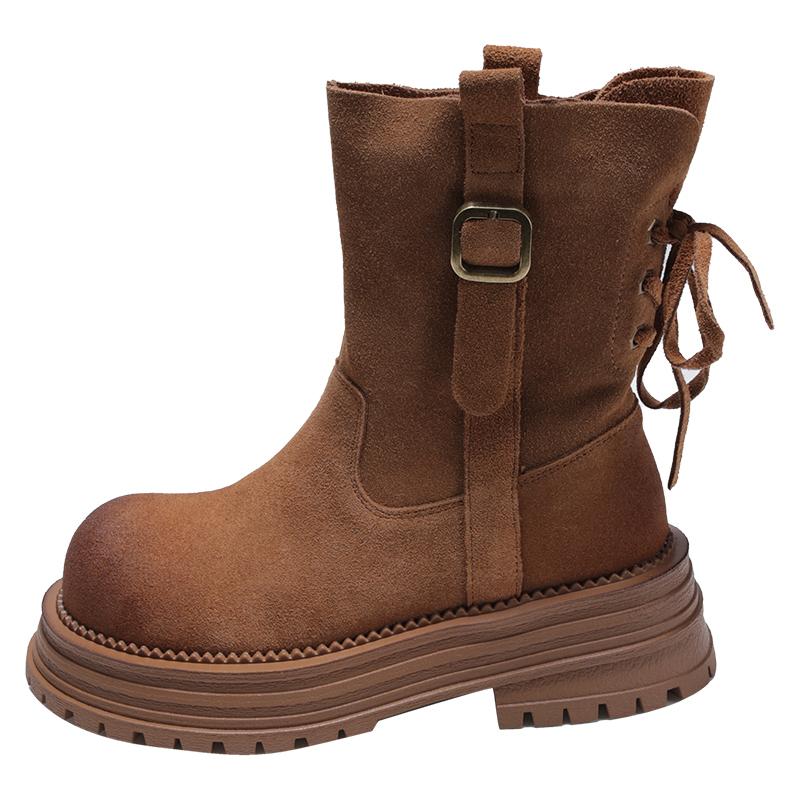 

мода Женская обувь 2024 Мода Женские ботильоны Осень Ретро Современные Женские Круглый носок Смешанные цвета Женская обувь Botas Mujer 40 коричневый