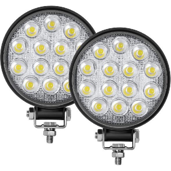 Zmoon 2PCS 4.5 Inch 2800LM Round LED Offroad Lights With Spot & Flood Beam, Waterproof Round LED Light Bar For SUV Truck ATV Off Road Fog Driving