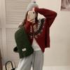 Premium Retro Heavy Industry Fair Island Crew Neck Jacquard Zipper Knitted Cardigan Women's Soft Waxy Thickened Sweater Jacket Winter
