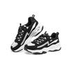 Skechers DLites 4.0 Zapatillas Panda Rayo Cuero Malla Moda Caña Baja Zapatillas Papá Zapatillas Mujer Negro Blanco 896114-BKW