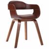 Dining Chair Brown Bentwood and Faux Leather