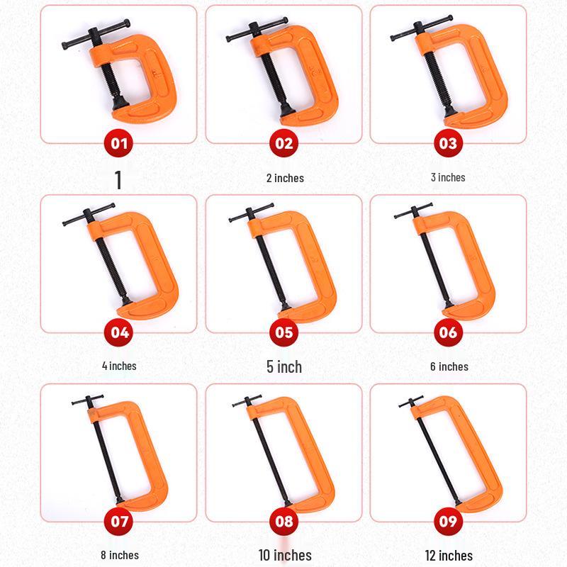 Heavy-Duty Ductile Iron C-Type Quick Woodworking Clamp