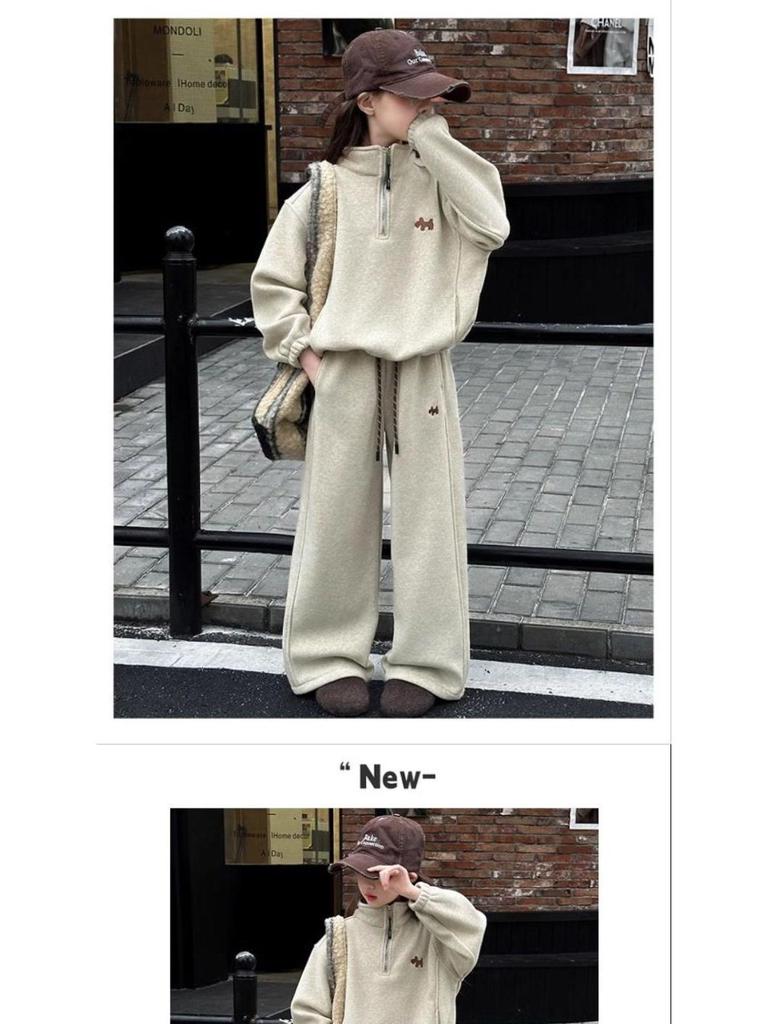 Dziewczęcy modny dres dwuczęściowy na wiosnę/jesień 2025