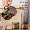 Shangqi Transparent Glass Teapot Set with 2 Cups and Tray