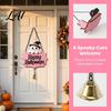 Holiday Wall Plaque for Home Halloween Cute Witch Hat Ghost Door Sign Wooden Hanging Decoration Decor Doorbell Pendants Indoor Outdoor Fireplace