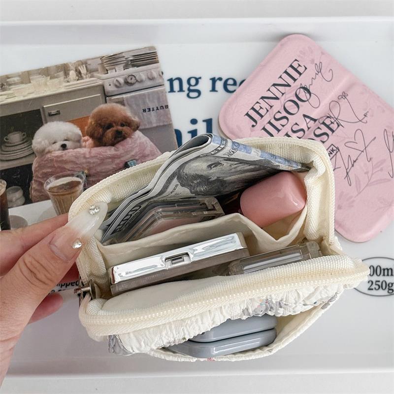 Süße Niedliche Drucke Damen Kosmetiktasche Münzbörse Kopfhörertasche Reise Ausweis Tasche Münz und Schlüssel Multifunktionale Aufbewahrungstasche Mädchen Geschenk