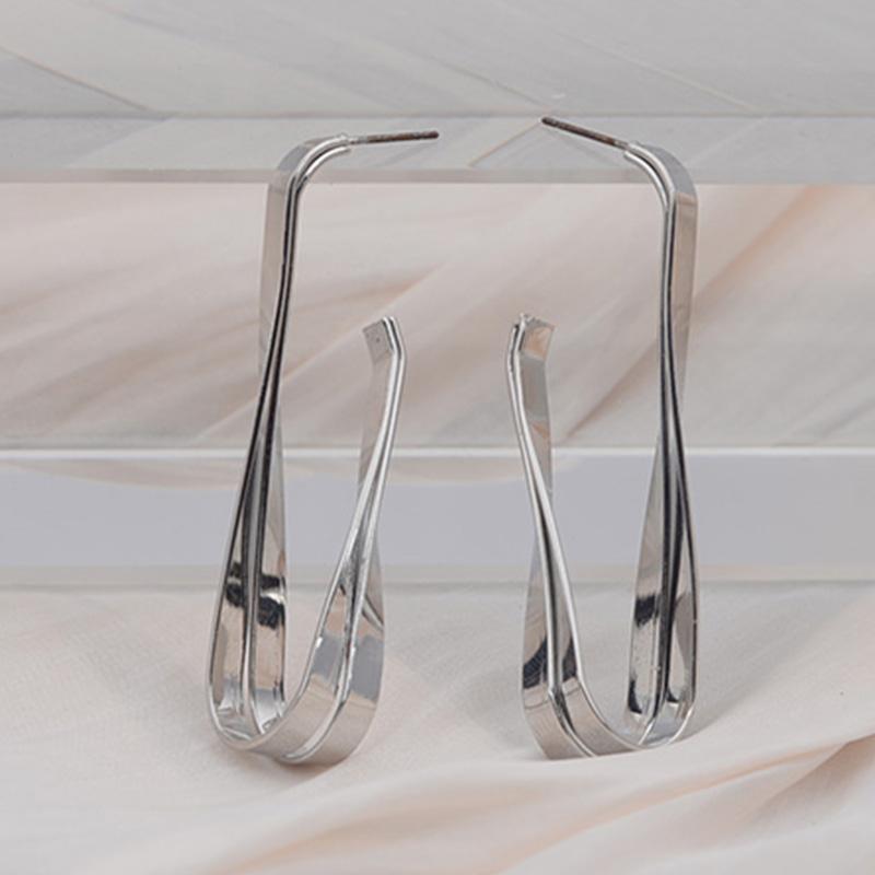 

Унікальні металеві сережки з затискачами для жінок, модні золоті, срібні, європейські, американські, перебільшені складені сережки-гвоздики, металеві прикраси для вух срібний