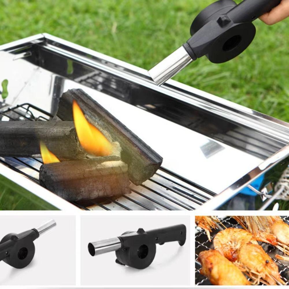 Durable Hand-cranked Air Blower Black BBQ Grill Fire Bellows Tools Barbecue Fan Outdoor