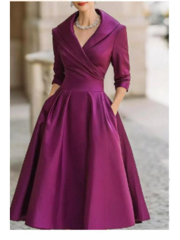 2025 Autumn European & American Style Slim Elegant Evening Gown: High-End Solid Color Long Skirt