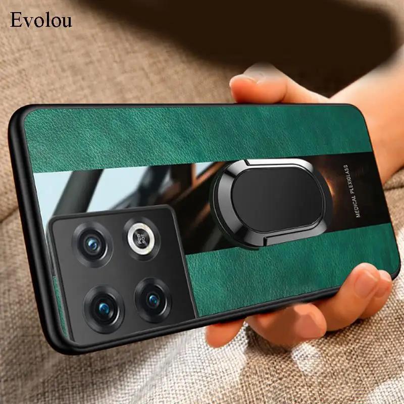 Plexiglass PU Leather Phone Case For Xiaomi 14T Pro Magnetic Metal Ring Stand Holder Shockproof Protect Cover For Xiaomi 13T Pro