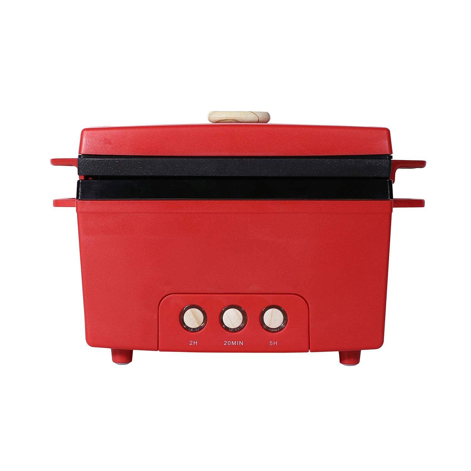 

on PRISMATE Salad Chicken Maker with Fun Recipe Book Compact Aluminum Red Steamer Low Temperature Cooker Slow Cooker [Featured TV] PR-SK023