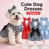 Flying Sleeve Pet Skirts Bow Headband Pet Dress Cute Cat Dog Princess Dress  Spring Summer