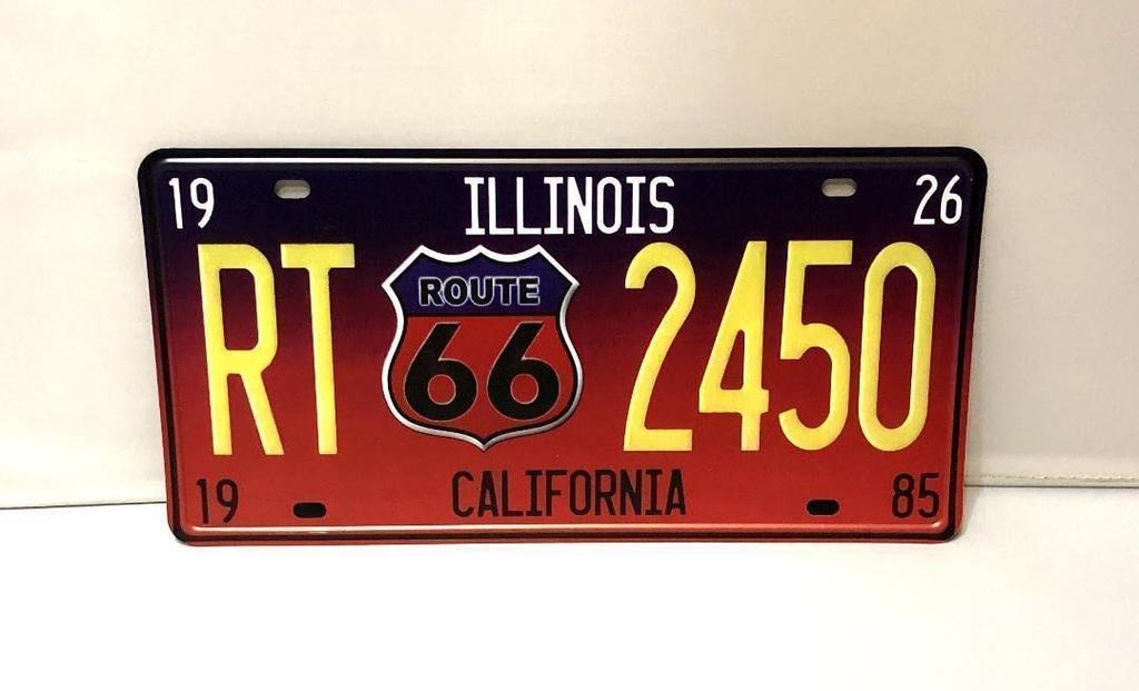 KitMall 4-Piece Tin Sign Route66 R66 License Plate Style American Goods Interior