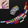 12 Colors 3D 3mm Square Nail Decor Flatback Shiny Rhinestone DIY Nail Art Tips