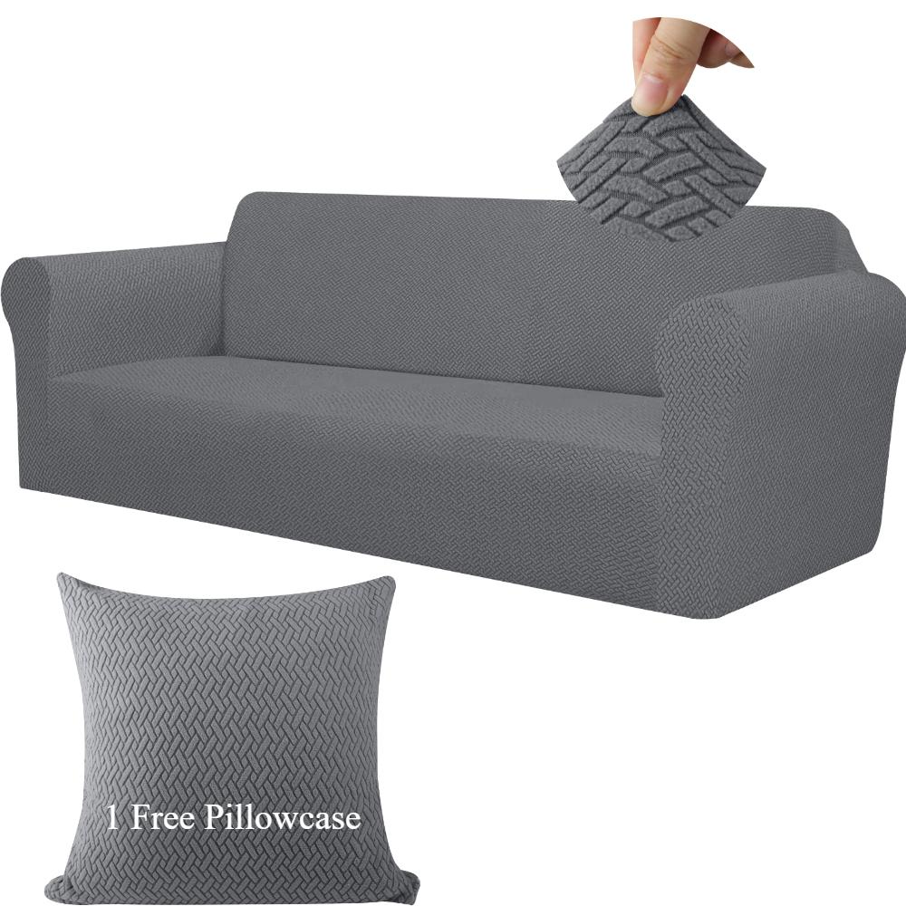 

Jacquard Sofa Cover Super Soft Non-Slip Couch Slipcovers Spandex 1/2/3 Seater Protector Cover for Living Room Dogs Cats Pets Kid 1 Seater 90-140 cm