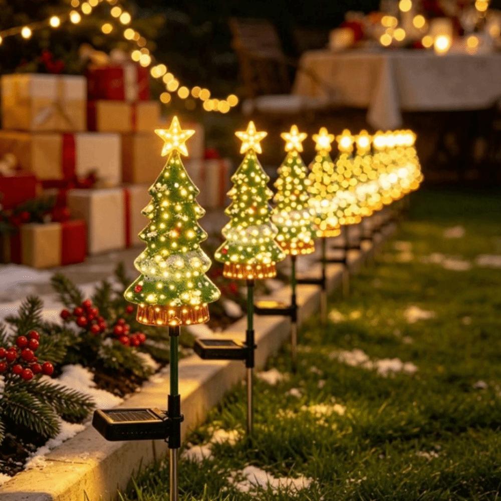 Waterproof Solar Christmas Tree Lights Weatherproof Waterproof Garden Lights Garden