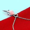 Fashion Cute 100% 925 Silver Jewelry Pink Ice Cream Pendant Necklaces 16-18 Inch Women Girl Charm Fine Choker Gift
