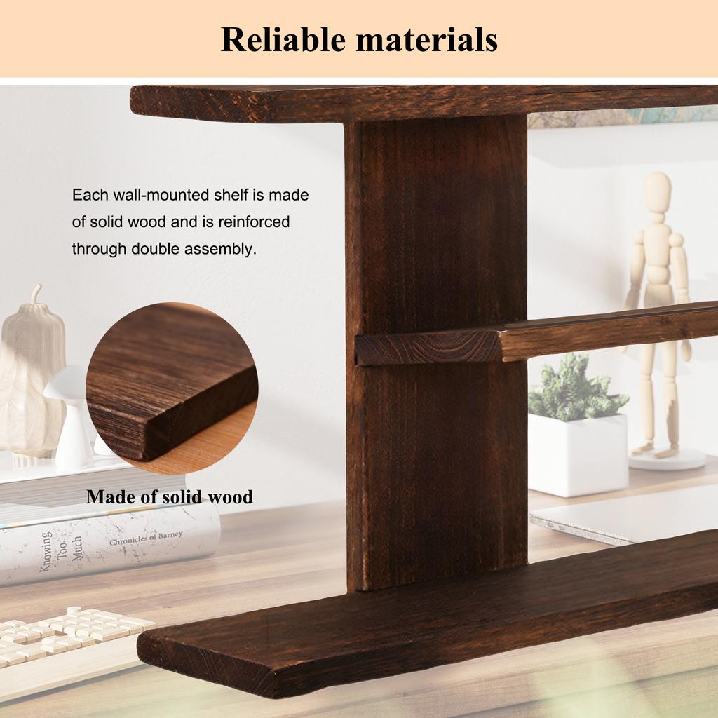 3 Tier Wooden Desk Storage Organizer Desk Display Rack Desktop Display Stand for Living Room Bedroom Office Decor