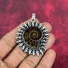 Ammonite Fossil 925 Solid Sterling Silver Pendant, Handmade Gemstone Jewelry Pendant For Memorial Day