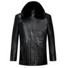 Herbst- und Winter-Samt-Verdickte Echtlederjacke für Herren Mittleren Alters Vaters Lammfelljacke