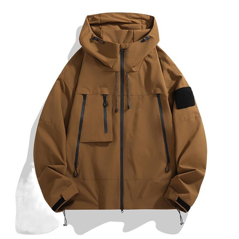 Outdoor Jacket Men Windproof Waterproof Mountain System Rushing Jacket Workwear Hooded Jacket Couple Fishing Mountaineering Clothing