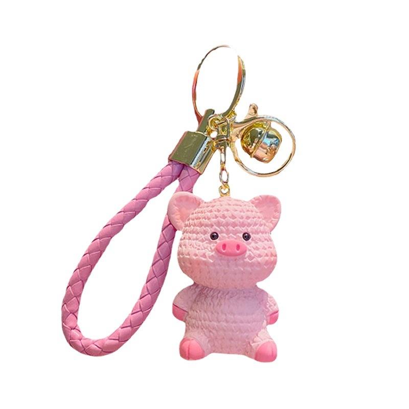 Portachiavi Animale in Resina e Lana Cartoon Ciondolo per Borsa Femminile Squisito Carino Coppia Ciondolo per Auto Creativo