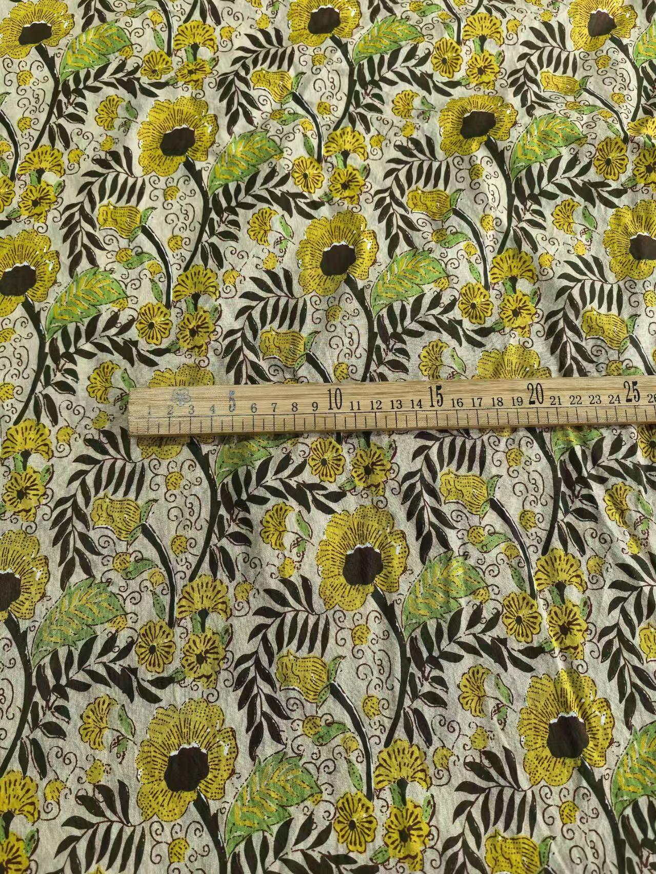 Skin-Friendly Long-Staple Cotton - Block Printing Style (Per Meter Price)