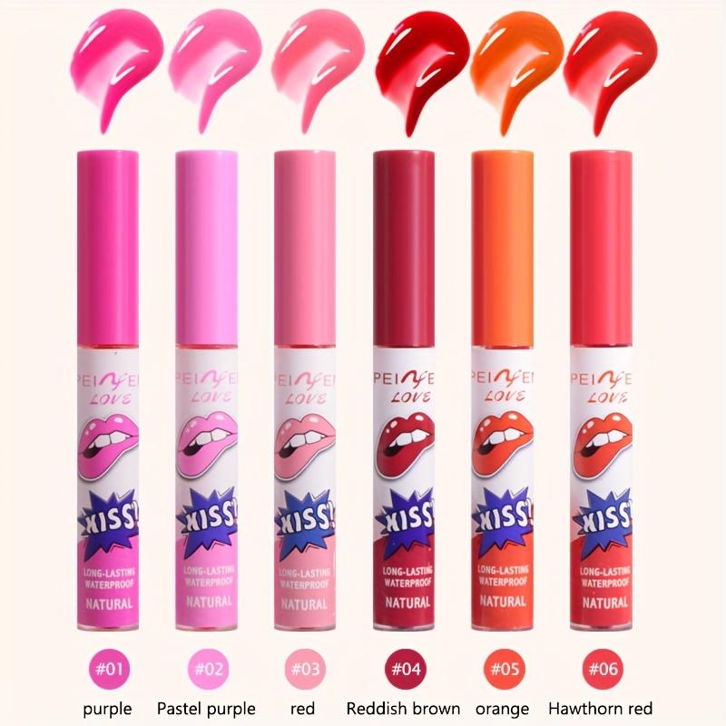 Set 6 Pz/set Lucidalabbra Magico Peel-Off Opaco Tinta Labbra Set Impermeabile Lunga Durata Facile Da Applicare Non Sbiadisce Rossetto Vellutato per Labbra e Guance