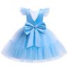 Girl Princess Tutu Ball Dress Flying Sleeves Bareback Bow Mesh Children's Party Wedding Formal Dress