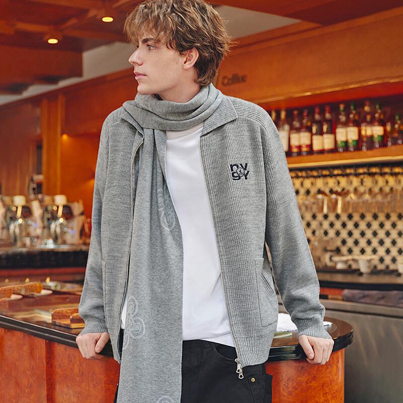 NVG YOUNG Men's Lapel Zipper Knitted Cardigan