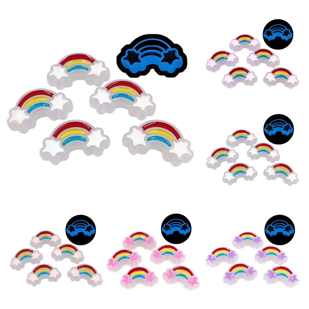 Hanmade Light Drop Oil Acrylic 5pcs Bracelet Marking Luminous Rainbow Jewelry Accessories Fashion for Necklace Loose Beads