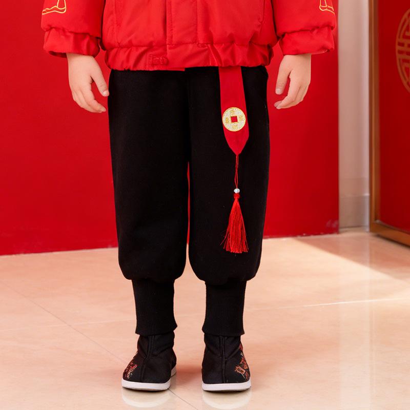 Детский красный ханьфу в стиле династии Тан для мальчиков - Китайский стиль, наряд на Новый год 140cm