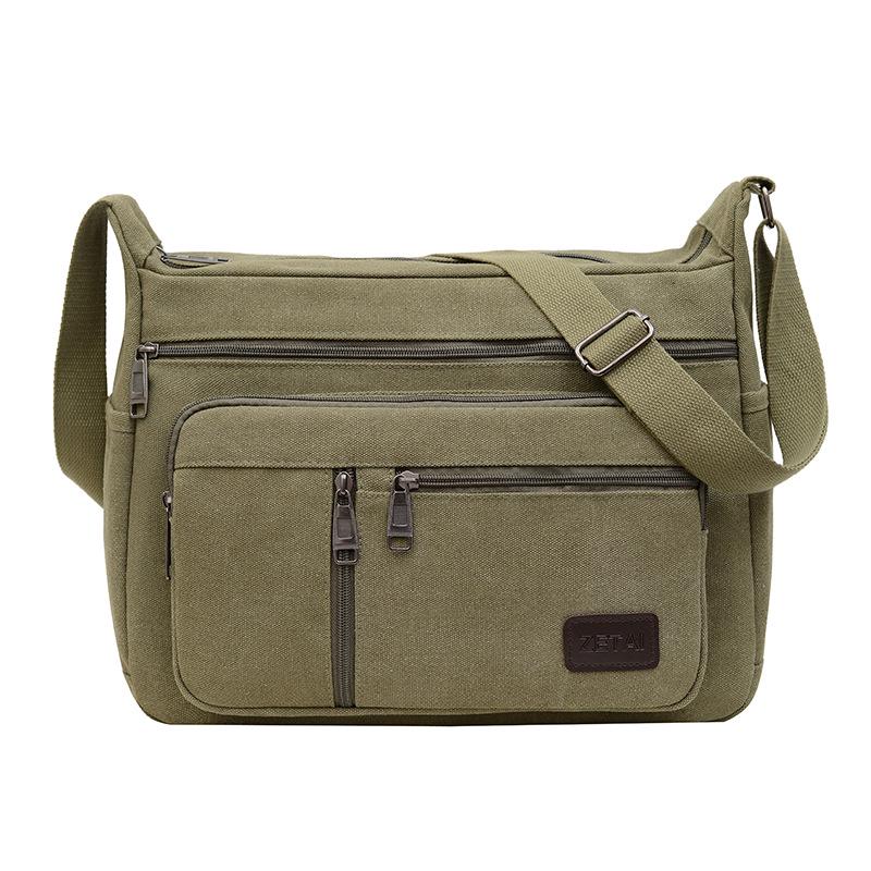 Męska płócienna torba crossbody - Wielowarstwowa, o dużej pojemności, wszechstronna, codzienna biznesowa i sportowa torba na ramię.
