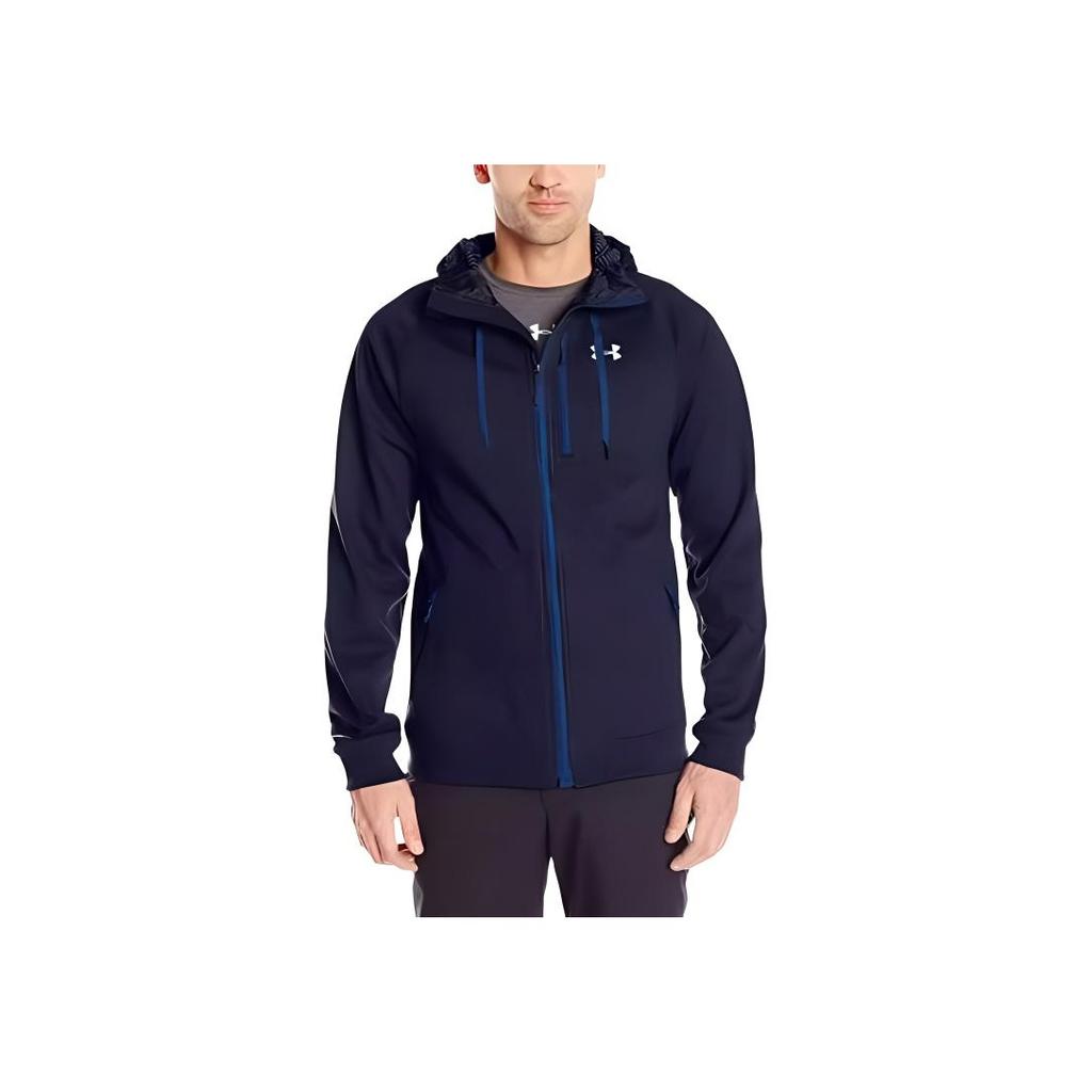 Under Armour Storm ColdGear Dobson Waterproof Hooded Warm Sports Jacket Men Jacket Dark-Blue 1246888-410