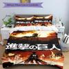 Attack Titans Print 3Pcs Bedding Setduvet Cover With 2 Bedropillowcase Home Birthday Gift