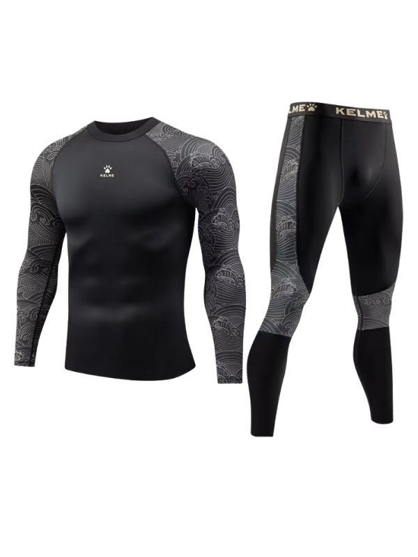 

KEME Men s Quick-Dry Camellia Training Set with Elastic Long Pants L